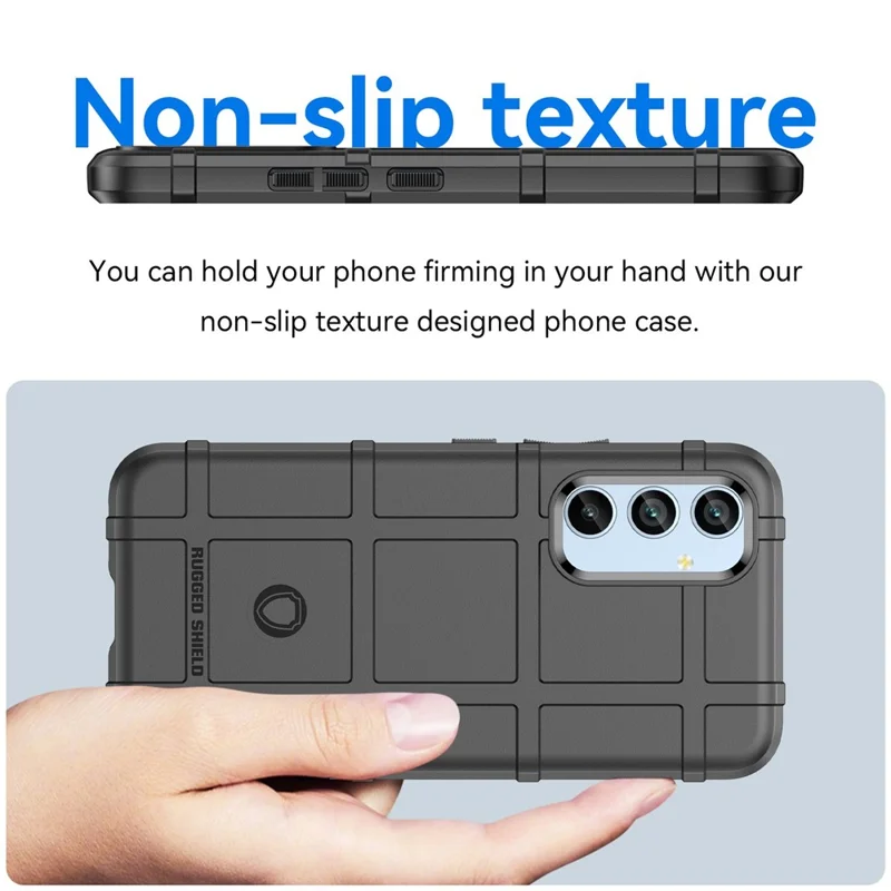 For Samsung Galaxy A54 5G Protective Phone Case Rugged Square Grid Texture TPU Cover - Black