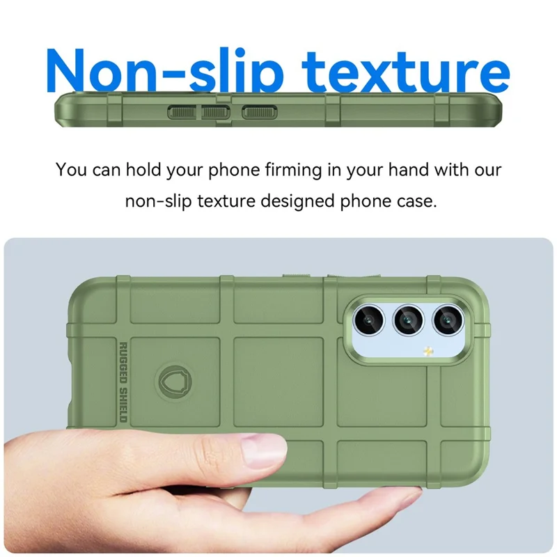 For Samsung Galaxy A54 5G Protective Phone Case Rugged Square Grid Texture TPU Cover - Green