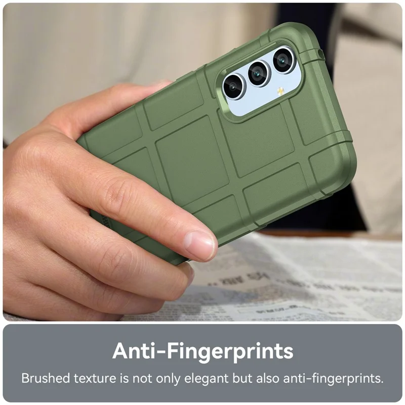 For Samsung Galaxy A54 5G Protective Phone Case Rugged Square Grid Texture TPU Cover - Green