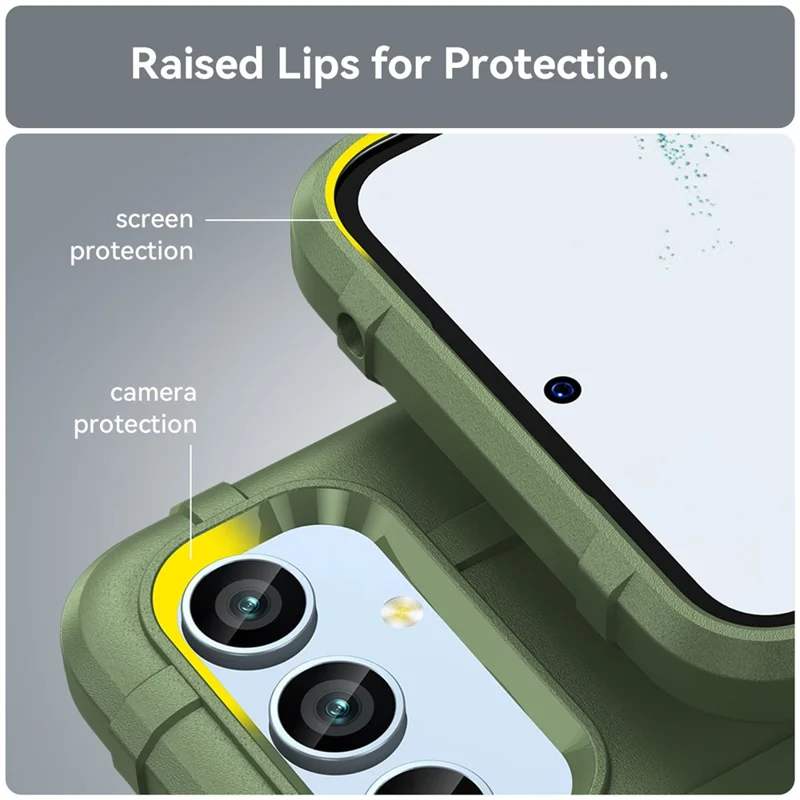 For Samsung Galaxy A54 5G Protective Phone Case Rugged Square Grid Texture TPU Cover - Green
