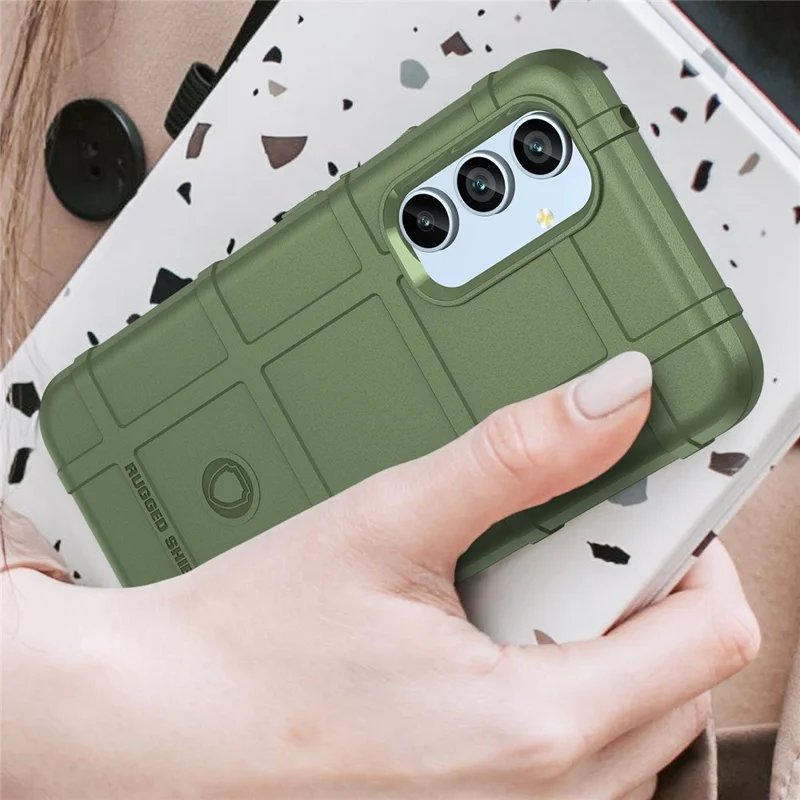 For Samsung Galaxy A54 5G Protective Phone Case Rugged Square Grid Texture TPU Cover - Green
