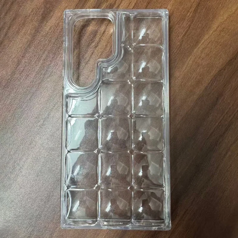 For Samsung Galaxy S26 Ultra Case Detachable DIY Ice Cube Grid TPE Phone Cover - Transparent