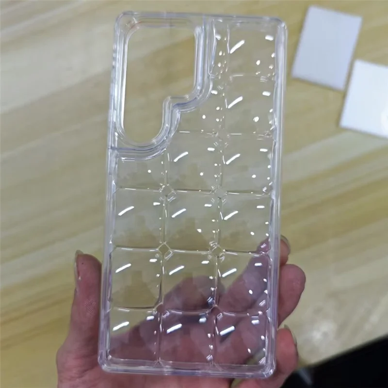 For Samsung Galaxy S26 Ultra Case Detachable DIY Ice Cube Grid TPE Phone Cover - Transparent