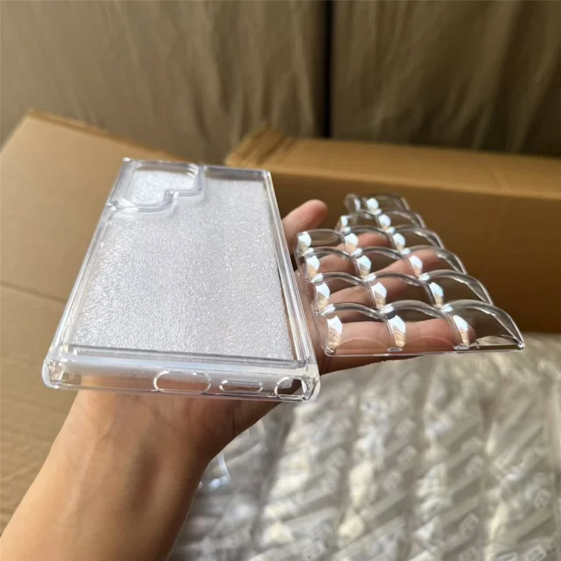 For Samsung Galaxy S26 Ultra Case Detachable DIY Ice Cube Grid TPE Phone Cover - Transparent