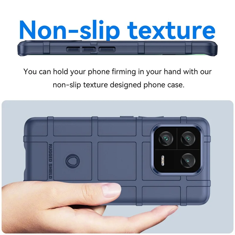 Pour Xiaomi 13 Pro 5G Texture de la Grille Carrée Robuste - Bleu