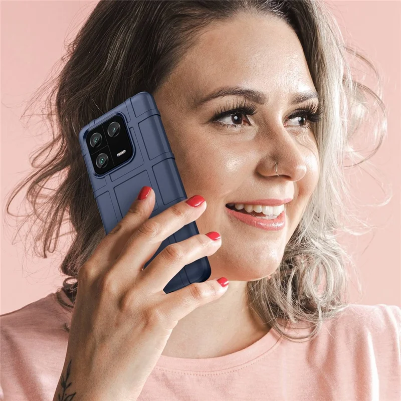 Pour Xiaomi 13 Pro 5G Texture de la Grille Carrée Robuste - Bleu