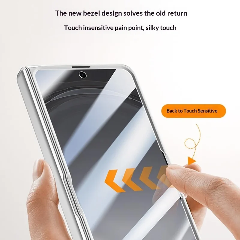 Étui pour Oppo Find N6 5G en PC + acrylique avec protecteur d'écran et protection charnière - Argent