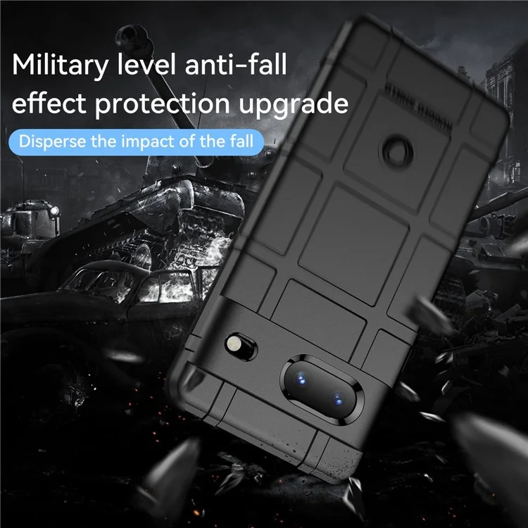Para Google Pixel 7 5G Funda Resistente al Choque con Textura de Cuadrícula Cuadrada - Negro