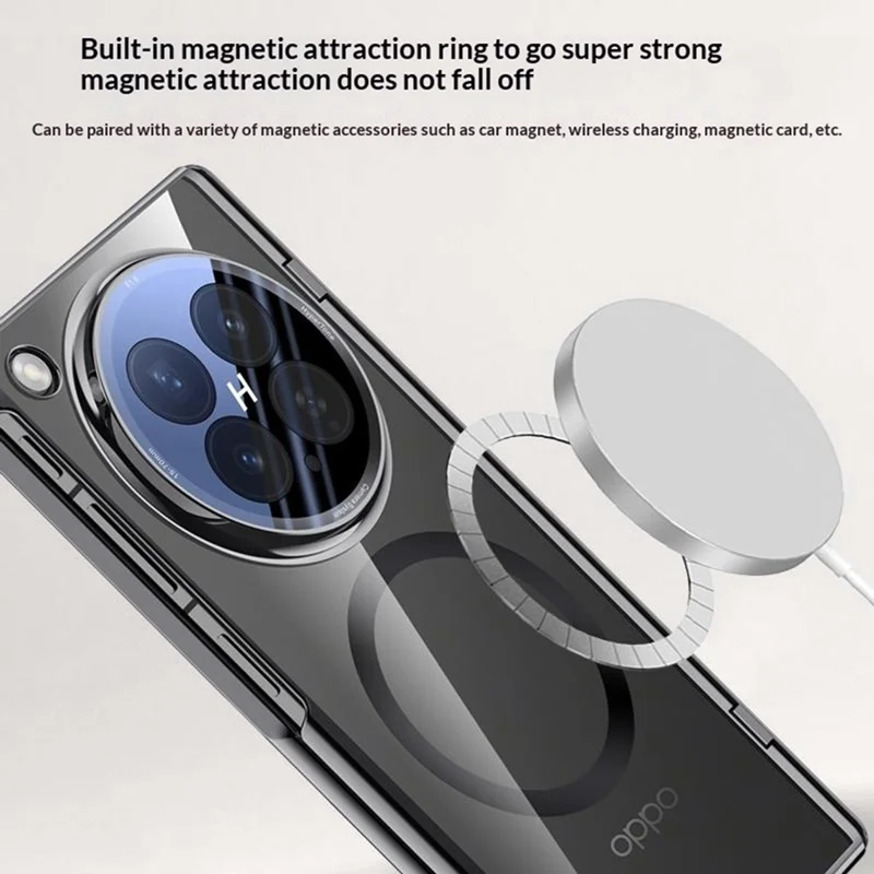 Étui magnétique pour Oppo Find N6 5G, coque rigide en PC + acrylique avec protecteur d'écran HD - Noir