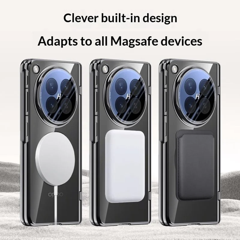 Étui magnétique pour Oppo Find N6 5G, coque rigide en PC + acrylique avec protecteur d'écran HD - Noir