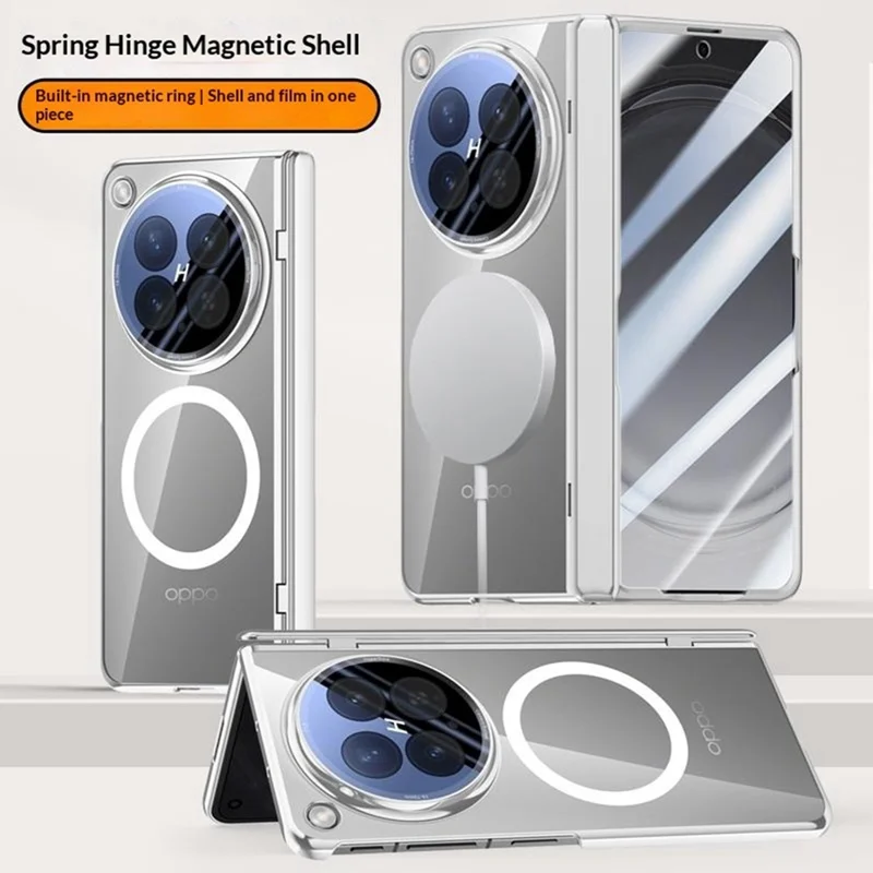 Étui magnétique pour Oppo Find N6 5G, coque rigide en PC + acrylique avec protecteur d'écran HD - Noir