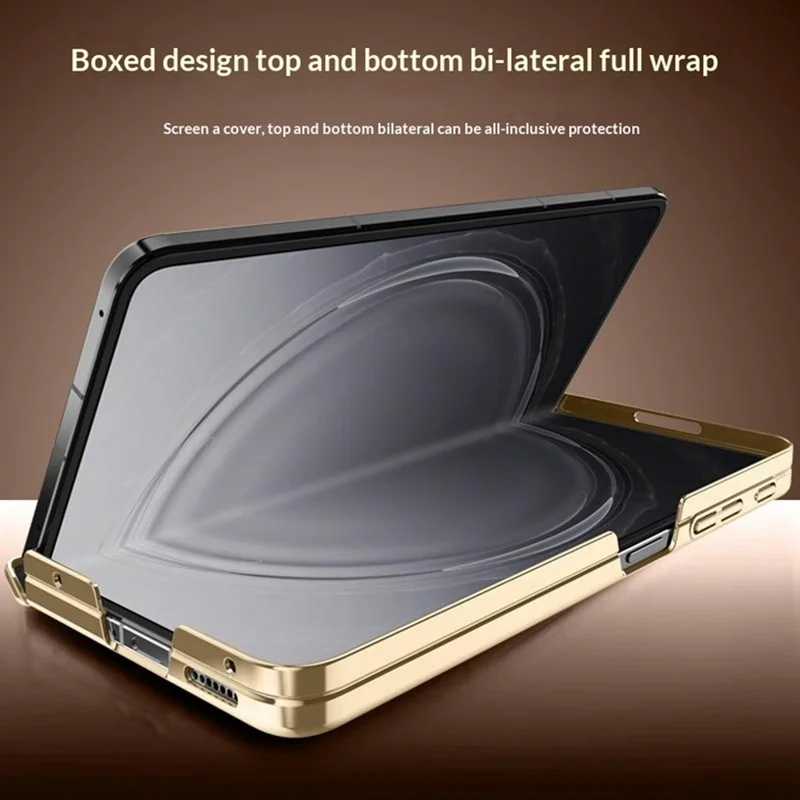 For Oppo Find N6 5G Magnetic Case with Tempered Glass Lens Protector 360° Rotating Ring Kickstand Protective Cover - Black