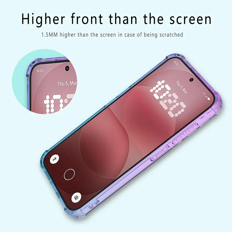 For Nothing Phone (4a) Pro Case Gradient Color TPU Anti-Drop Phone Cover - Pink  /  Gold