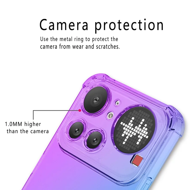 For Nothing Phone (4a) Pro Case Gradient Color TPU Anti-Drop Phone Cover - Pink  /  Gold