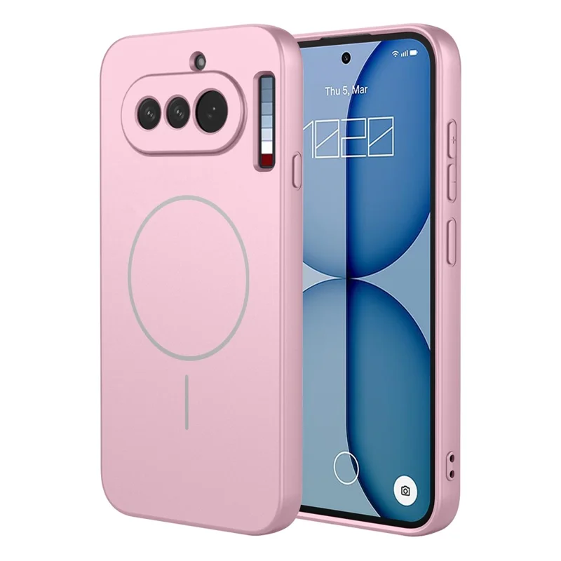 For Nothing Phone (4a) Magnetic Case Anti Drop Soft TPU Phone Back Cover - Pink