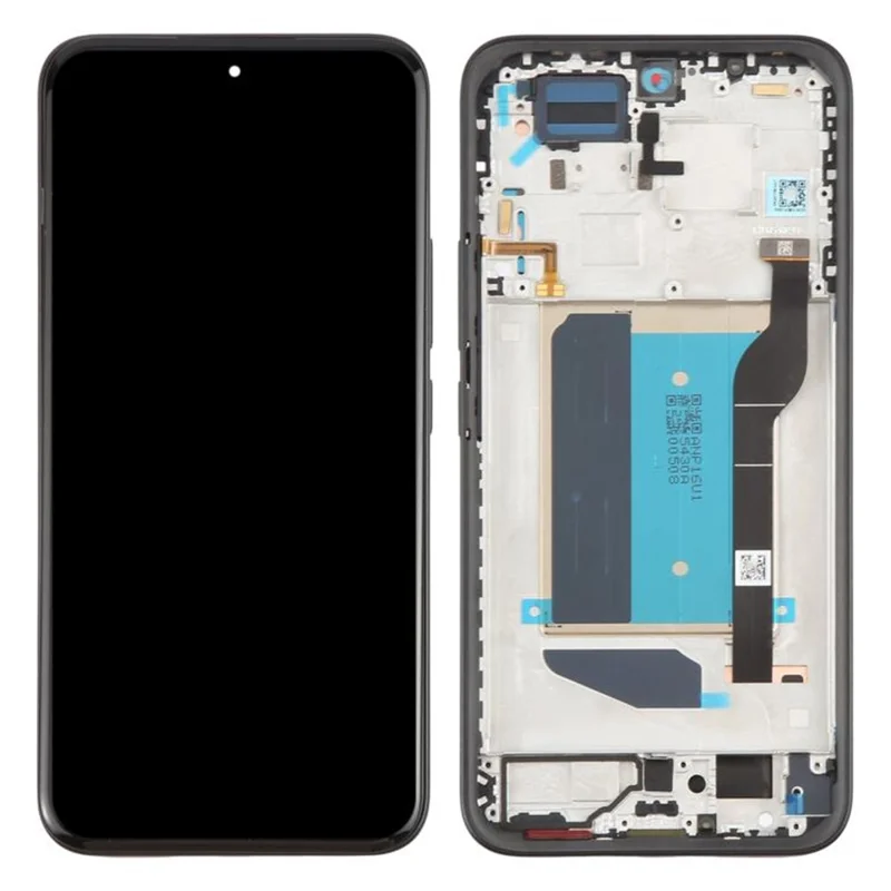 Til Xiaomi Redmi Note 15 Pro+ 5G (Global) 2510ERA8BG OEM Grade S AMOLED-skærm og digitizer-samling + ramme (uden logo) - Sort