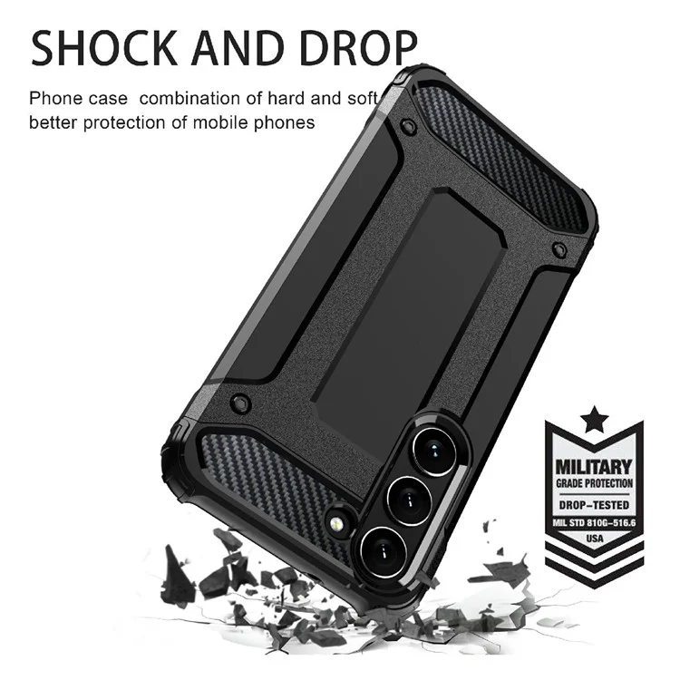 For Samsung Galaxy S23 Flexible TPU + Hard PC Phone Cover Cell Phone Case Anti-scratch Phone Cover - Black