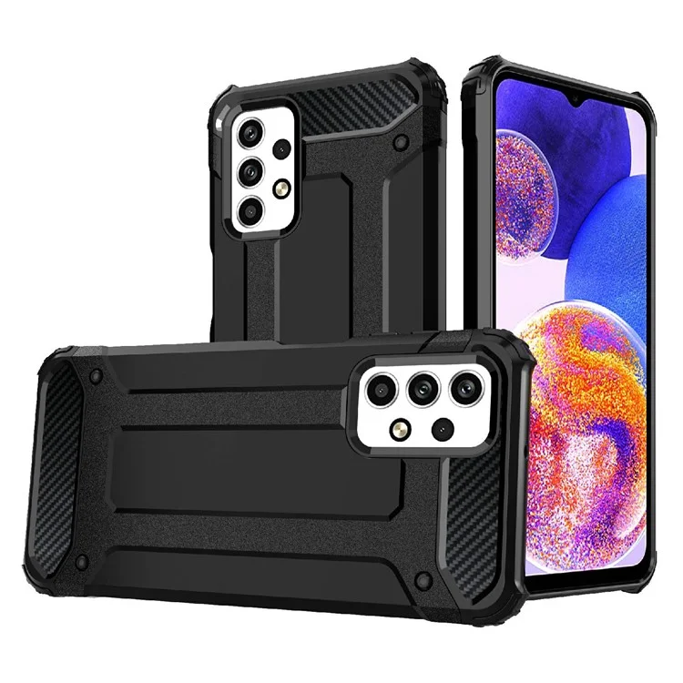 Phone Back Cover for Samsung Galaxy A23 4G / 5G (Global Version), Scratch Resistant TPU + PC Cell Phone Case - Black