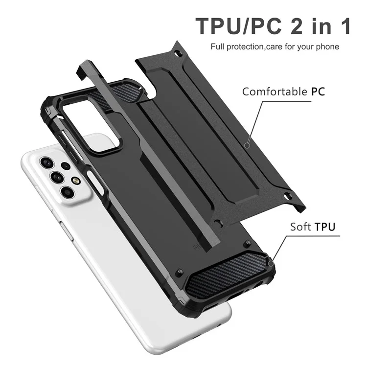 Phone Back Cover for Samsung Galaxy A23 4G / 5G (Global Version), Scratch Resistant TPU + PC Cell Phone Case - Black