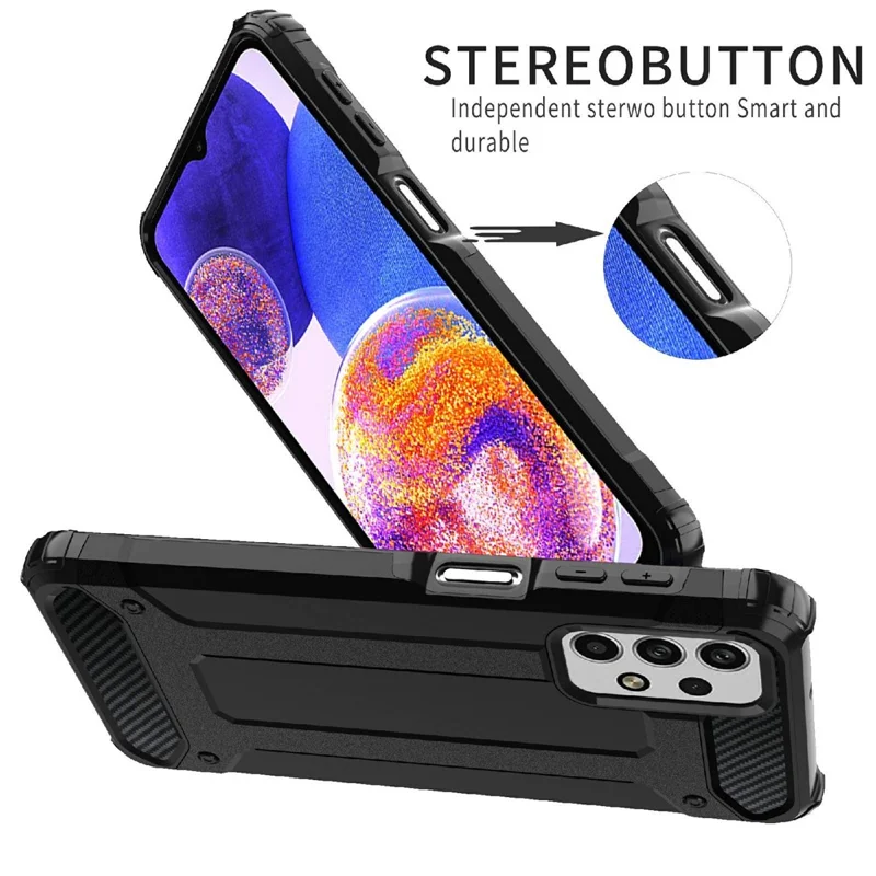 Phone Back Cover for Samsung Galaxy A23 4G / 5G (Global Version), Scratch Resistant TPU + PC Cell Phone Case - Red