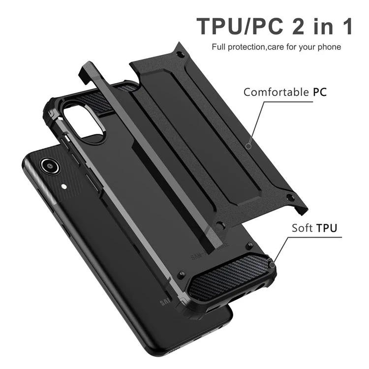 Drop Protection Phone Cover for Samsung Galaxy A03 Core, TPU + PC Back Cover Cell Phone Case - Navy Blue