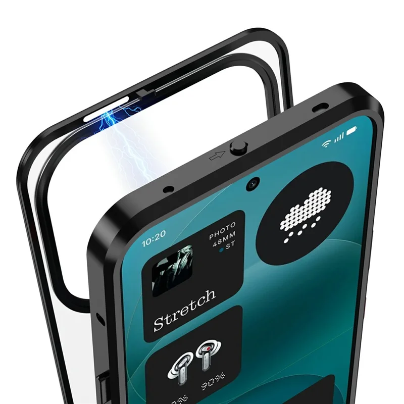 For Nothing Phone (4a) Pro Magnetic Case Aluminium Alloy PC Matte Phone Cover Pop-Up Snap Lock - Silver