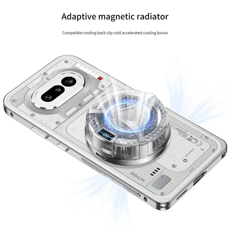 For Nothing Phone (4a) Bumper Cases Metal Frame Heat Dissipation Cover with Lens Protector - Silver