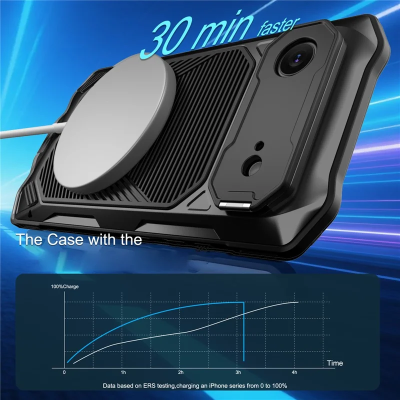 For iPhone Air Magnetic Case Military Grade Shockproof Metal Silicone Cover with Lens Frame Kickstand - Black