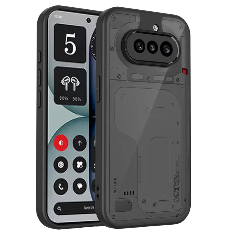 For Nothing Phone (4a) Matte Phone Case Semi-transparent Black Skin-friendly TPU PC Cover - Transparent Black