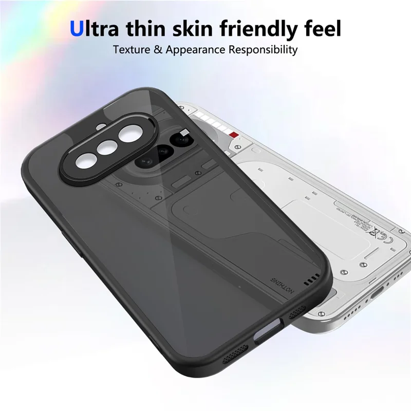 For Nothing Phone (4a) Matte Phone Case Semi-transparent Black Skin-friendly TPU PC Cover - Transparent Black