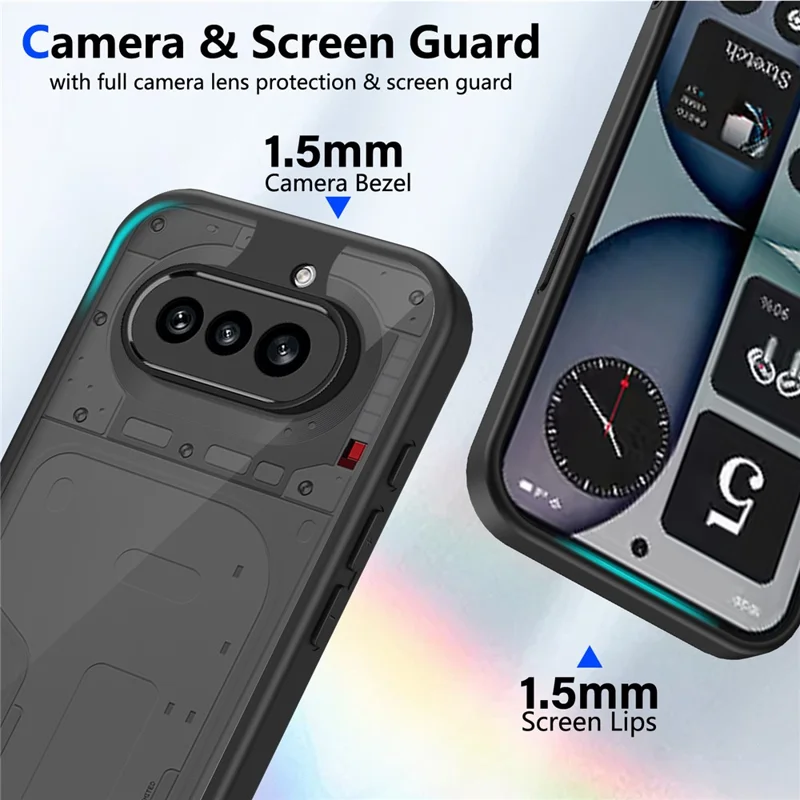 For Nothing Phone (4a) Matte Phone Case Semi-transparent Black Skin-friendly TPU PC Cover - Transparent Black