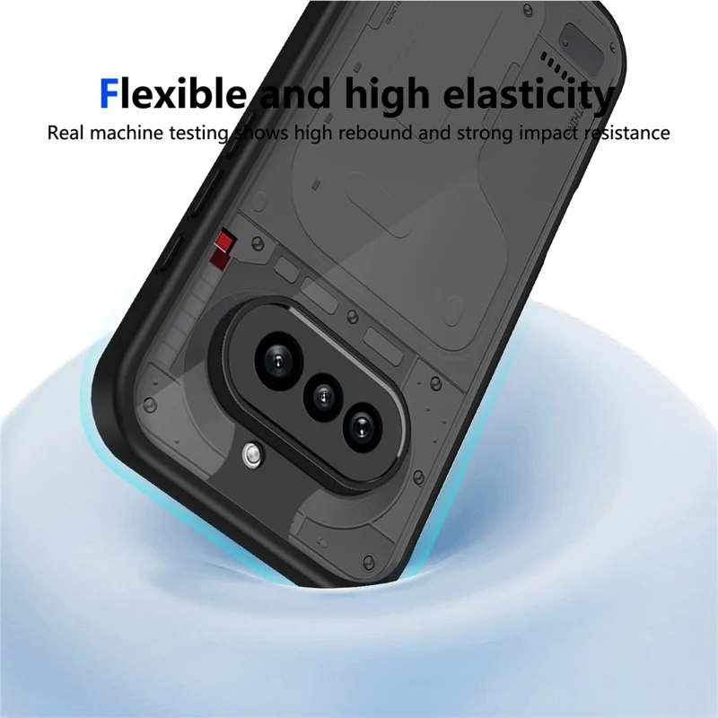 For Nothing Phone (4a) Matte Phone Case Semi-transparent Black Skin-friendly TPU PC Cover - Transparent Black