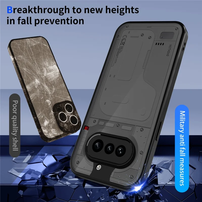 For Nothing Phone (4a) Matte Phone Case Semi-transparent Black Skin-friendly TPU PC Cover - Transparent Black