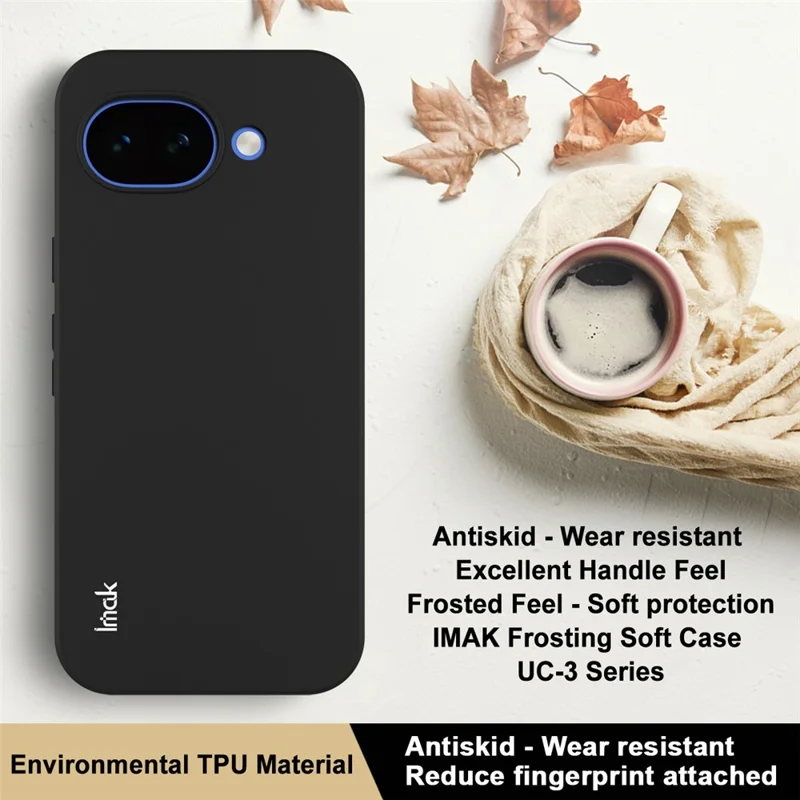 IMAK UC-3 серии для Google Pixel 10a чехол матовый антиотпечатков мягкий чехол из ТПУ — черный