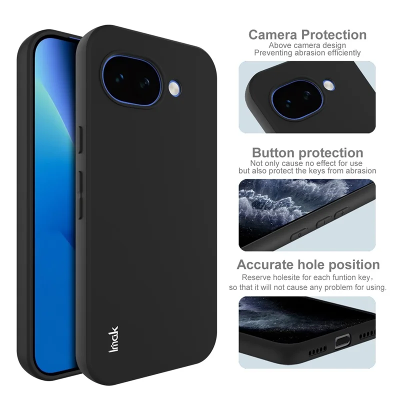 IMAK UC-3 серии для Google Pixel 10a чехол матовый антиотпечатков мягкий чехол из ТПУ — черный