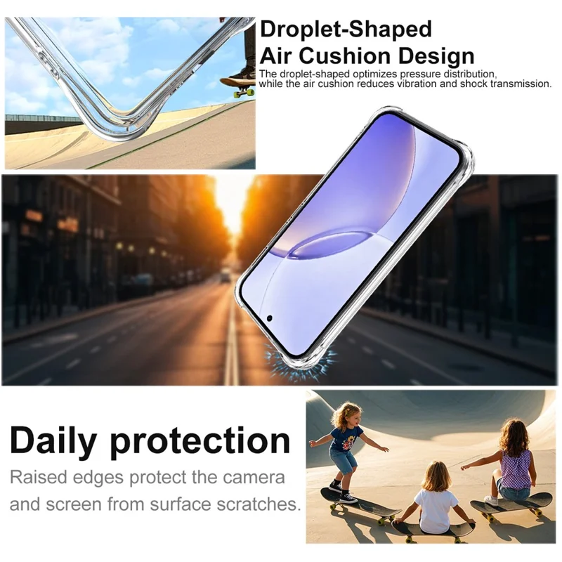 IMAK pour Realme 16 5G Coque TPU Étui pour Téléphone Antichoc avec Coussin d'Air - Transparent