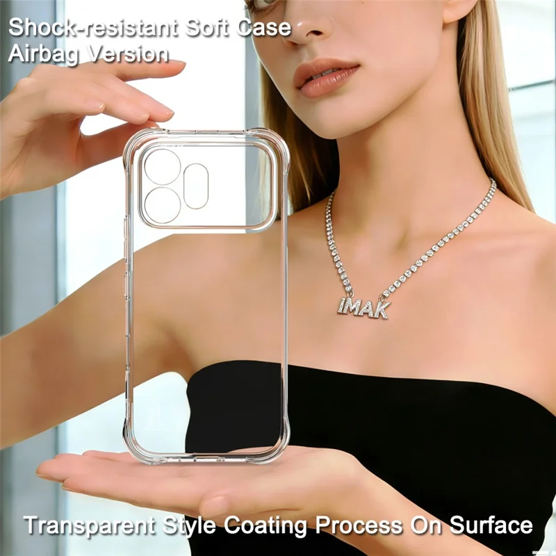 IMAK For Honor 600 5G Case TPU Phone Cover Airbag Shockproof Protection - Transparent