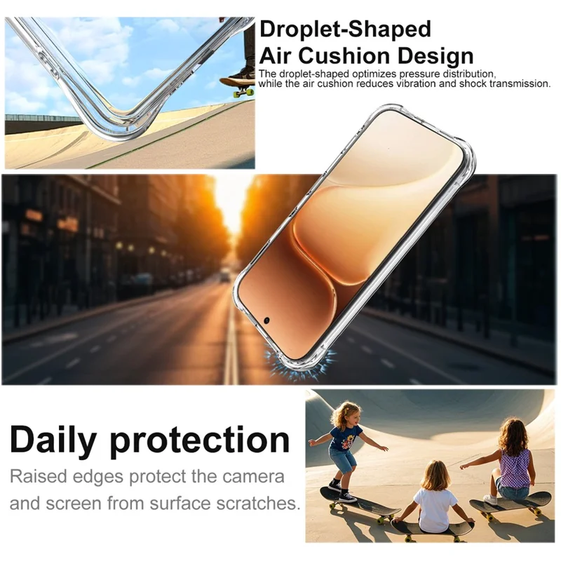 IMAK For Honor 600 5G Case TPU Phone Cover Airbag Shockproof Protection - Transparent