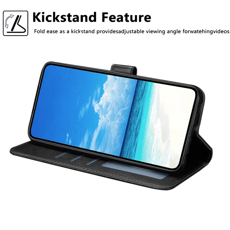 For Google Pixel 11 Pro XL Wallet Case Litchi Texture Leather Flip Cover with Card Slots and Hand Strap - Black