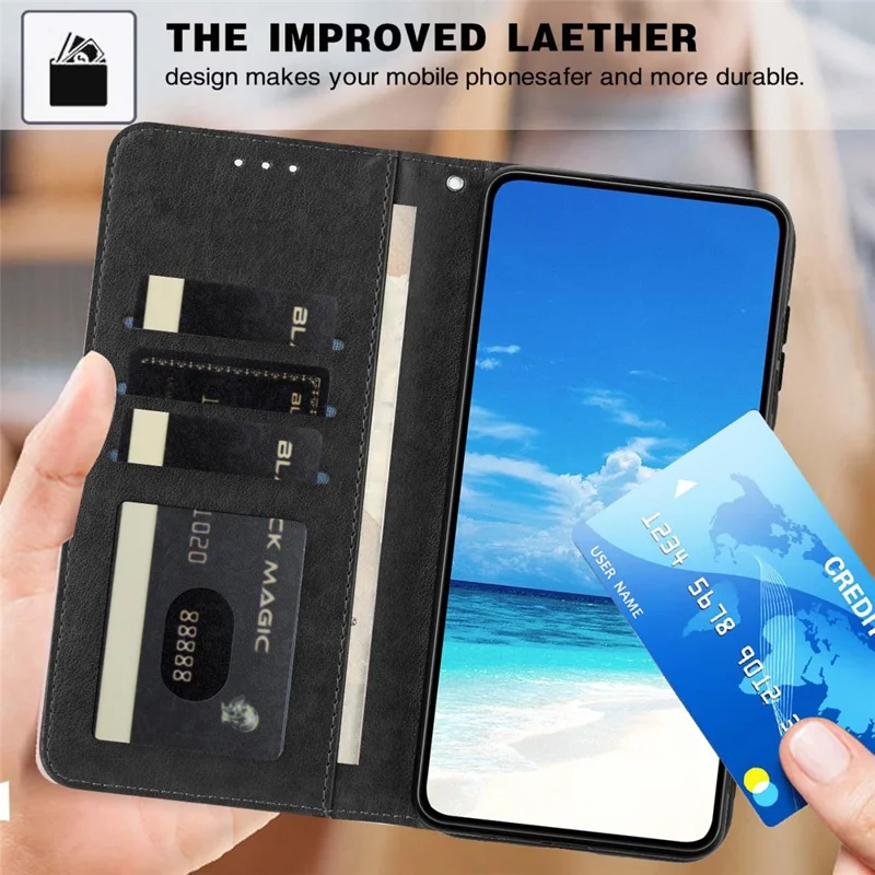 For Google Pixel 11 Pro XL Wallet Case Litchi Texture Leather Flip Cover with Card Slots and Hand Strap - Black