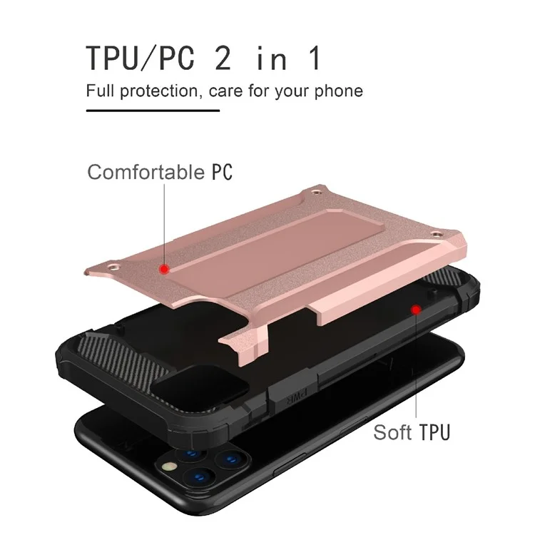 For iPhone 11 Pro 5.8 inch Phone Cover Shell Shockproof TPU + PC Back Cover Cell Phone Case - Silver