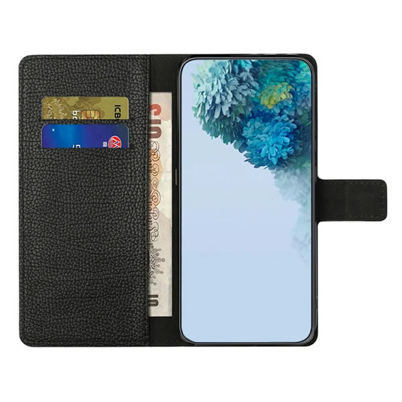 For Samsung Galaxy A37 5G  /  A36 5G Case PU Leather Wallet Phone Cover Litchi Texture, Black