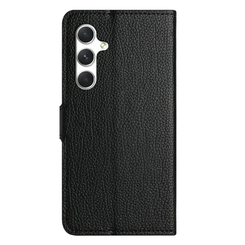 For Samsung Galaxy A37 5G  /  A36 5G Case PU Leather Wallet Phone Cover Litchi Texture, Black