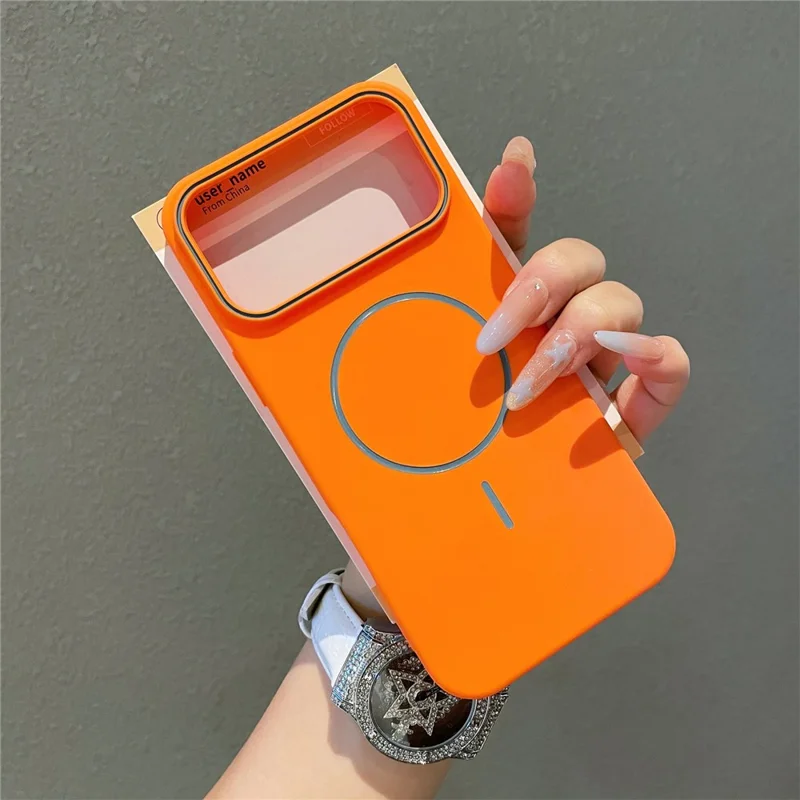 Capa Mate de Silicone Líquido Magnética para iPhone 17 Pro Compatível com Magsafe - Laranja