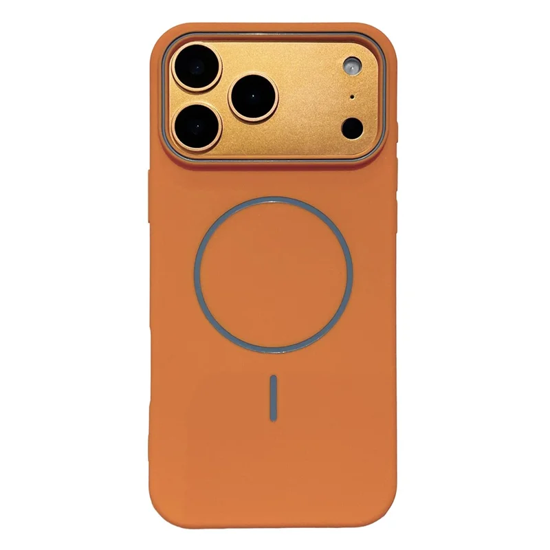 Cover magnetico per Phone 17 Pro Max, custodia in silicone liquido opaco compatibile con Magsafe - Arancione