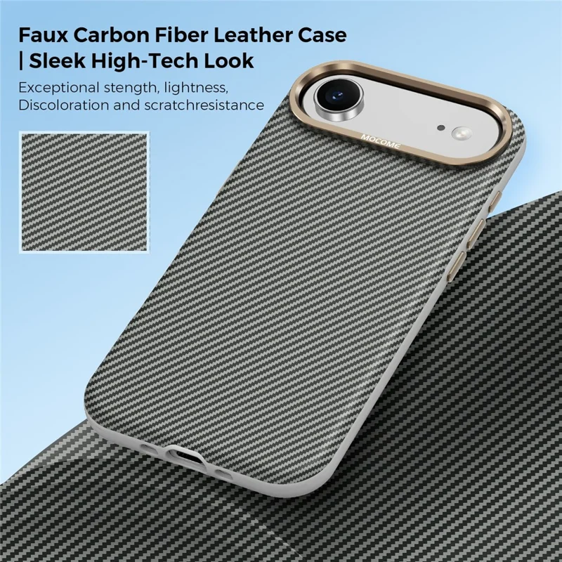 Cover per iPhone Air Compatibile con MagSafe, Texture in Fibra di Carbonio, Custodia Protettiva TPU PC Antiurto - Grigio