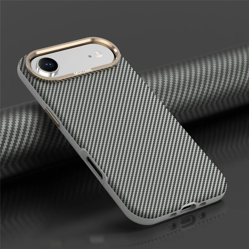 Cover per iPhone Air Compatibile con MagSafe, Texture in Fibra di Carbonio, Custodia Protettiva TPU PC Antiurto - Grigio