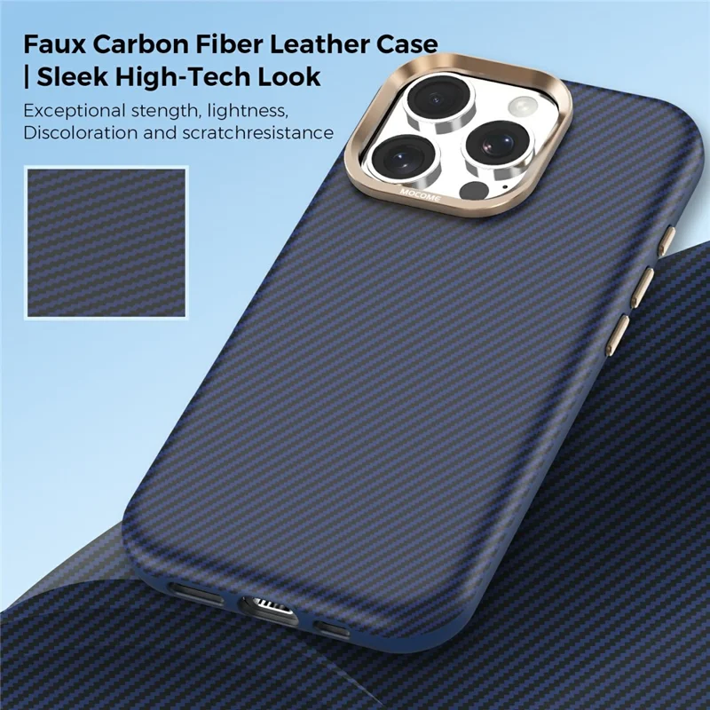 Voor iPhone 16 Pro-hoesje compatibel met MagSafe Koolstofvezelstructuur Stootvrij TPU PC-beschermhoes - Safran