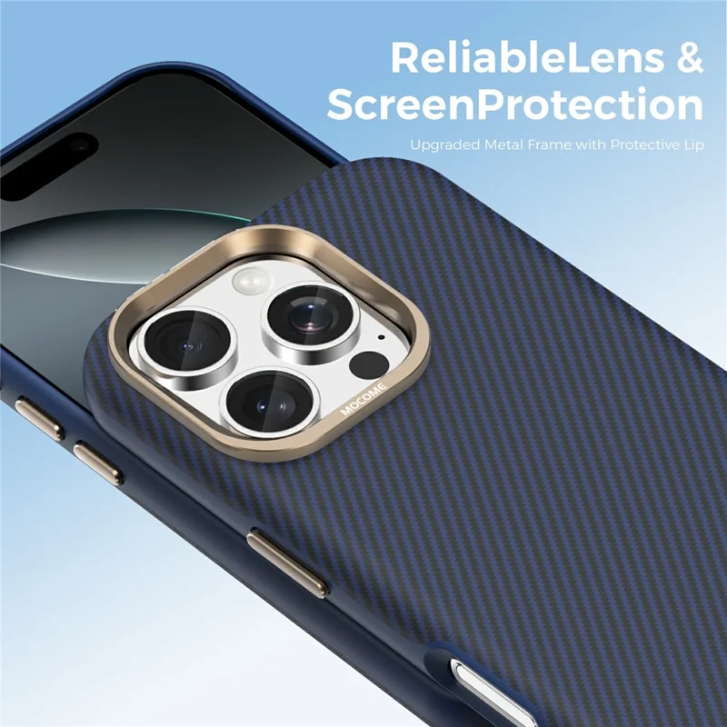 Voor iPhone 16 Pro-hoesje compatibel met MagSafe Koolstofvezelstructuur Stootvrij TPU PC-beschermhoes - Safran