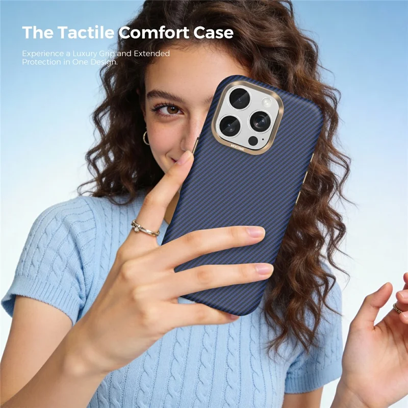 Voor iPhone 16 Pro-hoesje compatibel met MagSafe Koolstofvezelstructuur Stootvrij TPU PC-beschermhoes - Safran